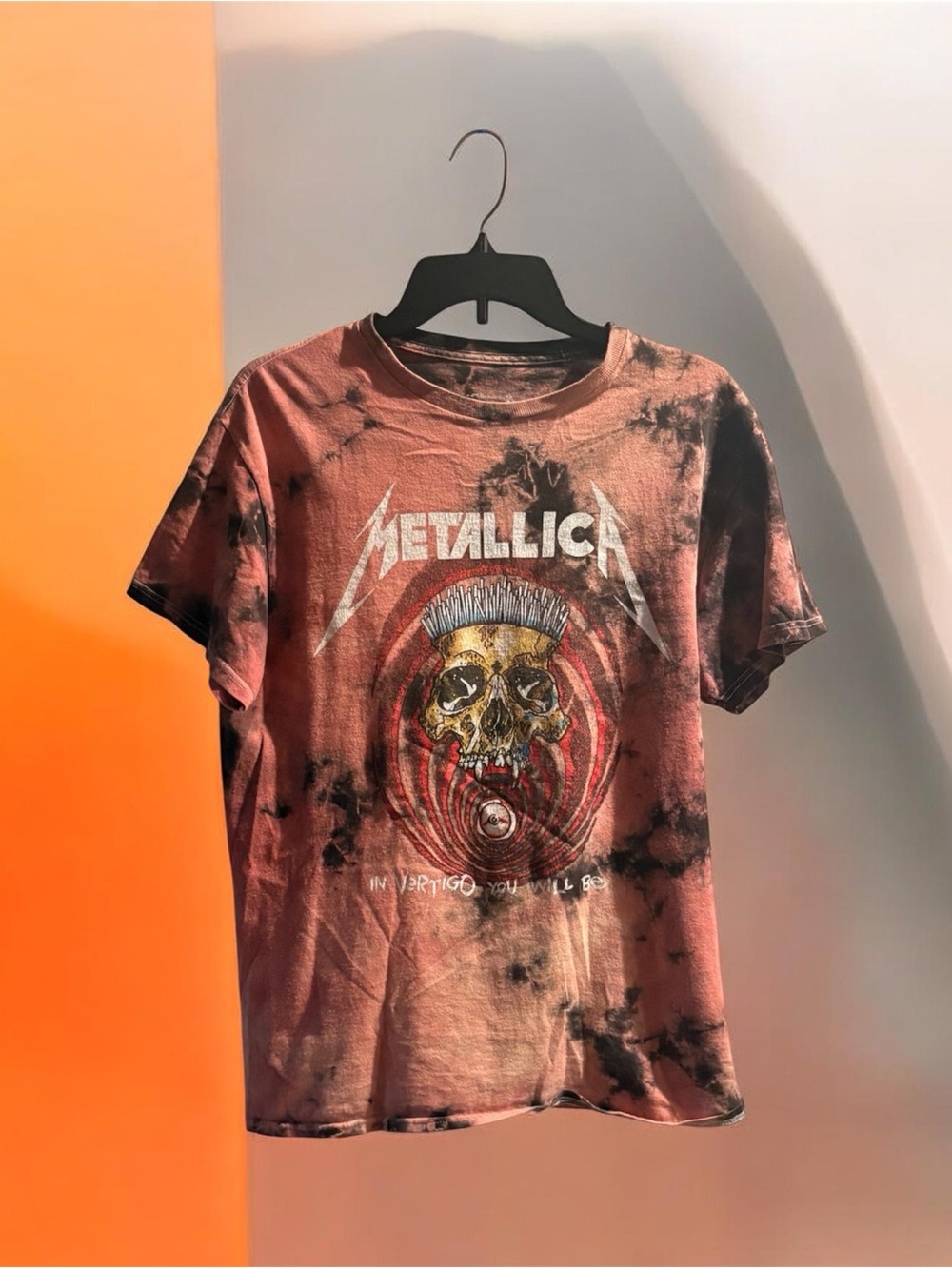 Metallica Men's Red Tie-Dye Graphic Band Tee